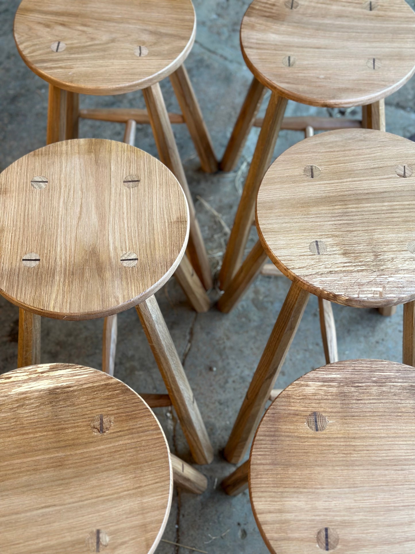 Oak high stool