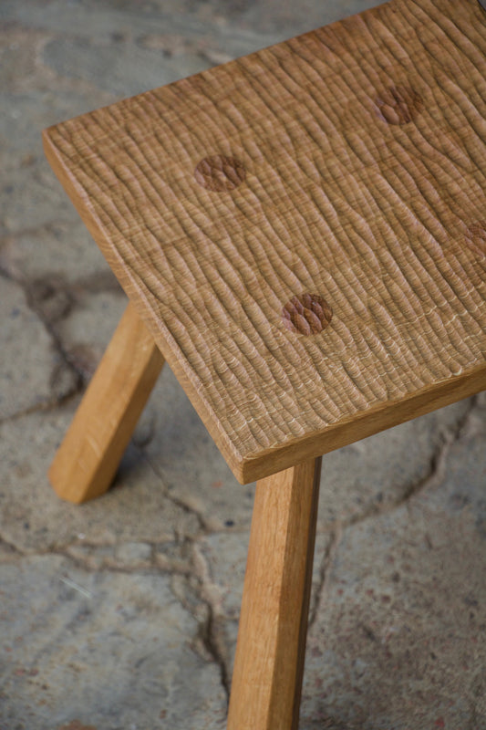 Oak Fireside Stool - Natural